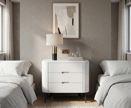 Mesa de Cabeceira Greyz Branco e Preto | Westwing