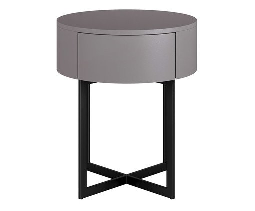Mesa de Cabeceira Redonda Pecci Cinza e Preto, Cinza | WestwingNow