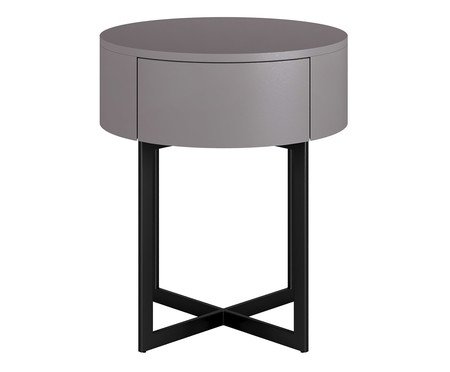 Mesa de Cabeceira Redonda Pecci Cinza e Preto | Westwing