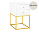 Mesa de Cabeceira Bonn Branco e Dourado, Branco | WestwingNow