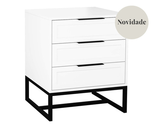 Mesa de Cabeceira Asine Branco e Preto, Branco | WestwingNow