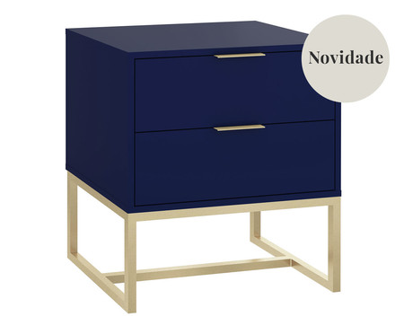 Mesa de Cabeceira Itzzon Azul e Champanhe | Westwing