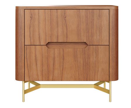 Mesa de Cabeceira Greyz Castanho e Dourado | Westwing