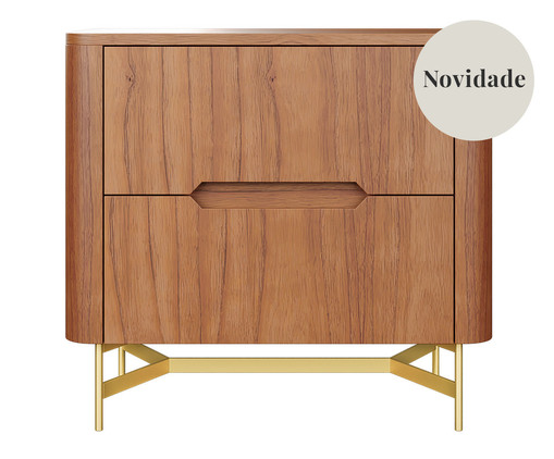 Mesa de Cabeceira Greyz Castanho e Dourado, Marrom | WestwingNow