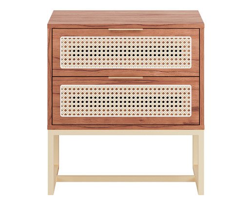 Mesa de Cabeceira Alzey Castanho e Champanhe, Marrom | WestwingNow