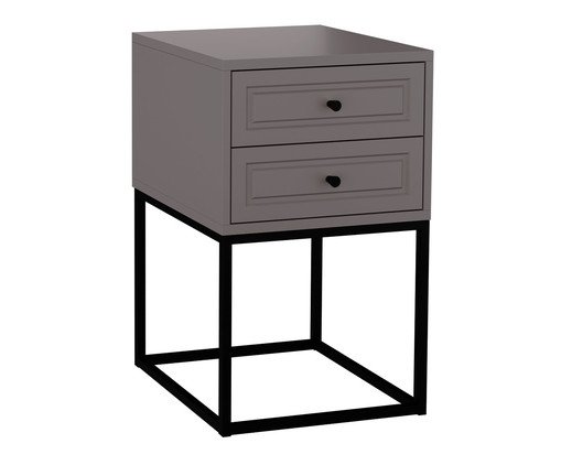 Mesa de Cabeceira Bonn Cinza e Preto, Cinza | WestwingNow