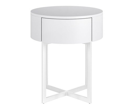 Mesa de Cabeceira Redonda Pecci Branco, Branco | WestwingNow