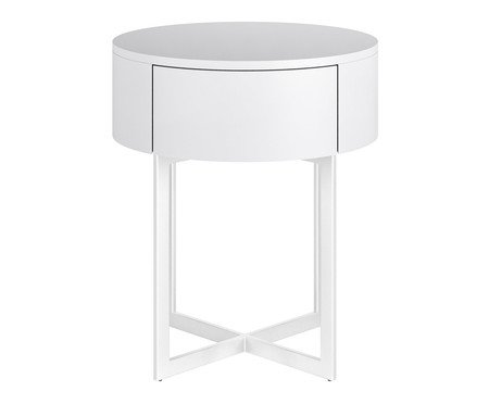 Mesa de Cabeceira Redonda Pecci Branco | Westwing