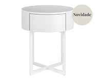 Mesa de Cabeceira Redonda Pecci Branco | WestwingNow