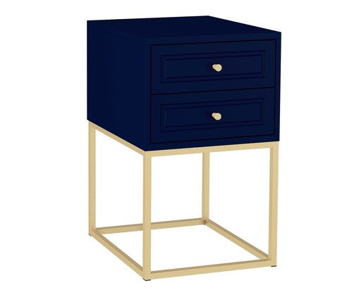 Mesa de Cabeceira Bonn Azul e Champanhe, Azul | WestwingNow