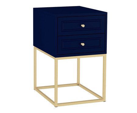 Mesa de Cabeceira Bonn Azul e Champanhe | Westwing