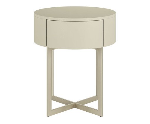 Mesa de Cabeceira Redonda Pecci Frapê e Champanhe, Cru | WestwingNow