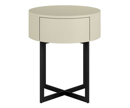 Mesa de Cabeceira Redonda Pecci Frapê e Preto | Westwing