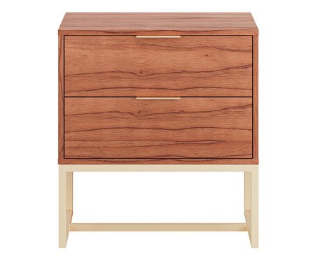 Mesa de Cabeceira Itzzon Castanho e Champanhe | Westwing