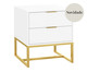 Mesa de Cabeceira Itzzon Branco e Dourado, Branco | WestwingNow