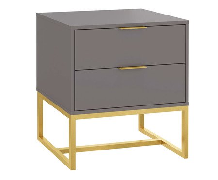 Mesa de Cabeceira Itzzon Cinza e Dourado | Westwing