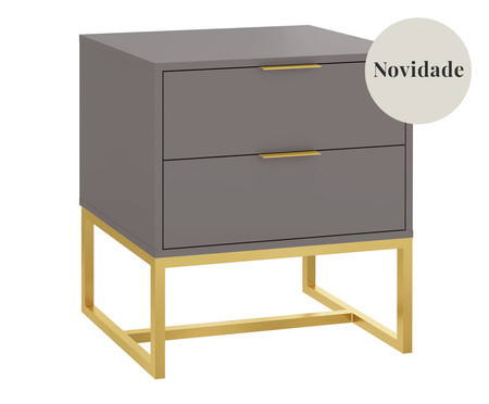 Mesa de Cabeceira Itzzon Cinza e Dourado | Westwing