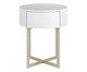 Mesa de Cabeceira Redonda Pecci Branco e Champanhe, Branco | WestwingNow