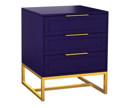 Mesa de Cabeceira Asine Azul e Dourado | Westwing