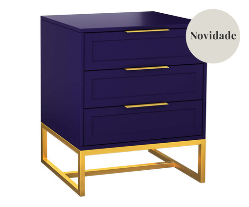 Mesa de Cabeceira Asine Azul e Dourado, Azul | WestwingNow