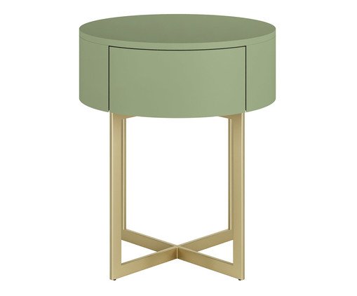 Mesa de Cabeceira Redonda Pecci Verde Caruá e Dourado, Verde | WestwingNow