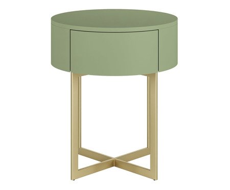 Mesa de Cabeceira Redonda Pecci Verde Caruá e Dourado | Westwing