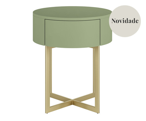 Mesa de Cabeceira Redonda Pecci Verde Caruá e Dourado, Verde | WestwingNow