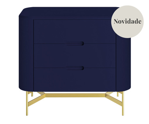 Mesa de Cabeceira Greyz Azul e Dourado, Azul | WestwingNow