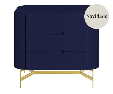 Mesa de Cabeceira Greyz Azul e Dourado