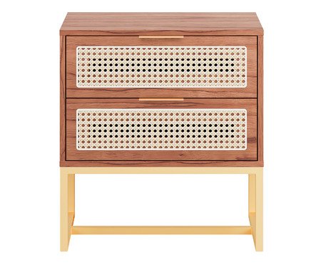 Mesa de Cabeceira Alzey Castanho e Dourado | Westwing