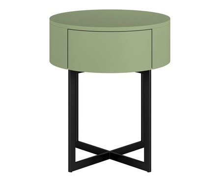 Mesa de Cabeceira Redonda Pecci Verde Caruá e Preto | Westwing