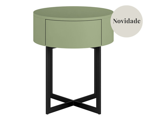 Mesa de Cabeceira Redonda Pecci Verde Caruá e Preto, Verde | WestwingNow