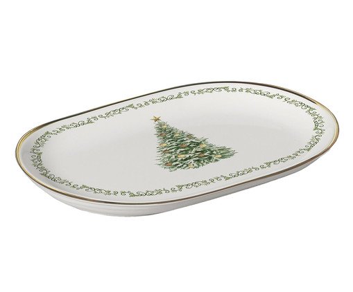 Travessa Christmas com Filete Dourado, Branco | WestwingNow
