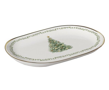 Travessa Christmas com Filete Dourado