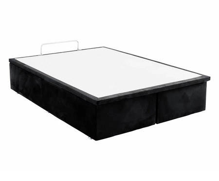 Base para Cama Box com Baú Camurça Preta