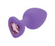 Plug Anal em Silicone Coração Roxo com Pedra Rosa - M, purple | WestwingNow