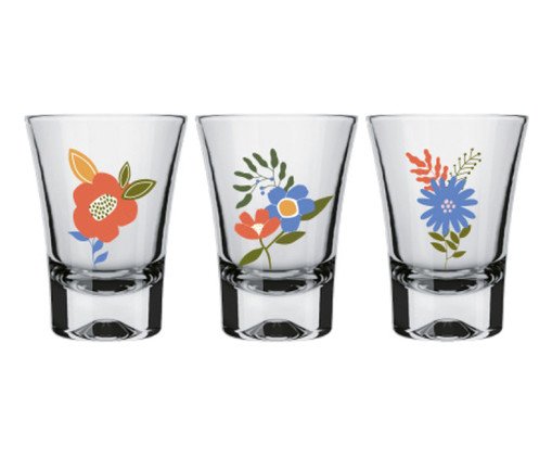 Copo Shot Flores Sortido, Colorido | WestwingNow