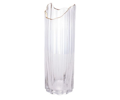 Vaso Wolff com Borda Dourada, Transparente | WestwingNow