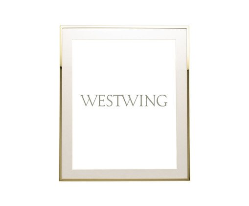 Porta-Retrato em Inox Basic Dourado, Branco | WestwingNow