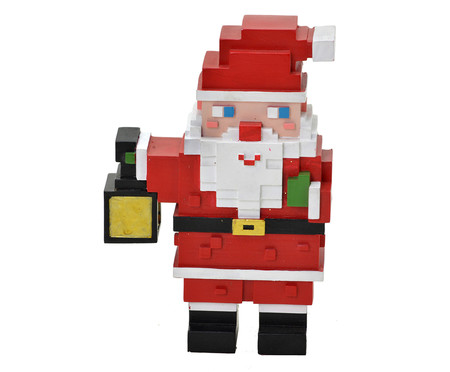Enfeite Papai Noel Pixel Alperen Vermelho -  14X20cm
