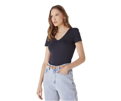 Blusa Feminina Slim Azul Escuro II, Azul | WestwingNow