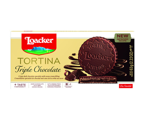 Biscoito Italiano Loacker Tortina Triple Chocolate, Colorido | WestwingNow