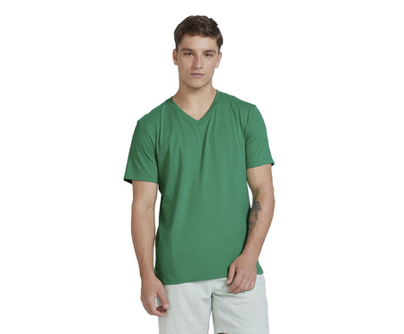 Camiseta Masculina Clássica World Verde Médio