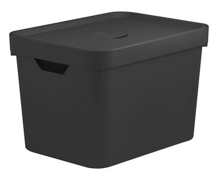 Caixa Organizadora Cube com Tampa Preto - 36X24,5X27cm