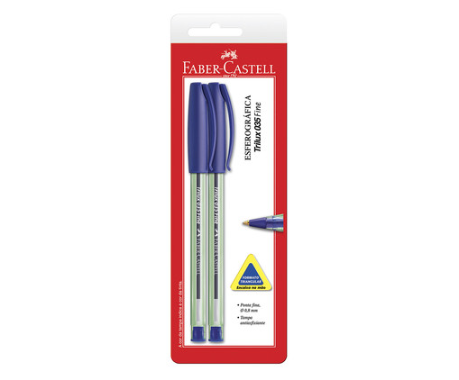 Caneta Trilux Ponta Fina Faber-Castell Tripfaz - Azul, Azul | WestwingNow