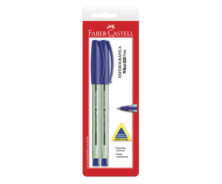 Caneta Trilux Ponta Fina Faber-Castell Tripfaz - Azul