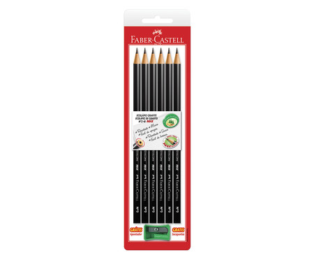 Conjunto Lápis Nº B e Apontador Faber-Castell Ecolápis Max