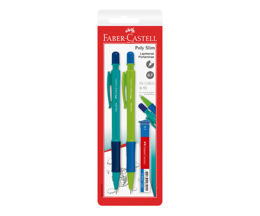 Lapiseira Poly Slim Faber-Castell - Azul e Verde, Cinza | WestwingNow