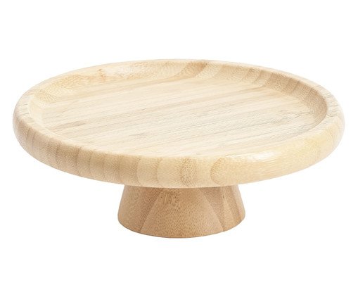 Prato para Bolo em Bambu com Pé Lotus, Natural | WestwingNow
