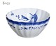 Jogo de Bowls em Cerâmica Demoiselle 06 Pessoas - Branco e Azul, Branco | WestwingNow